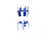 SKCU018 customized group performance Cheerleading Uniform style production split Cheerleading Uniform style customized sleeveless Cheerleading Uniform style Cheerleading Uniform manufacturer